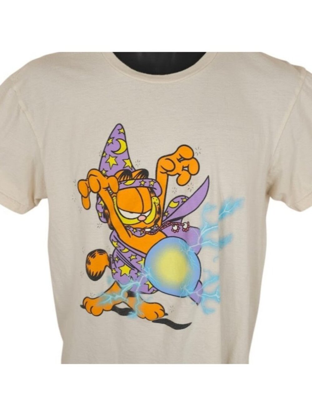 Garfield Wizard T Shirt Mens Size Medium Cream Comic Strip